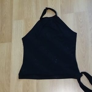 Suzy Shier black halter neck sparkly top large